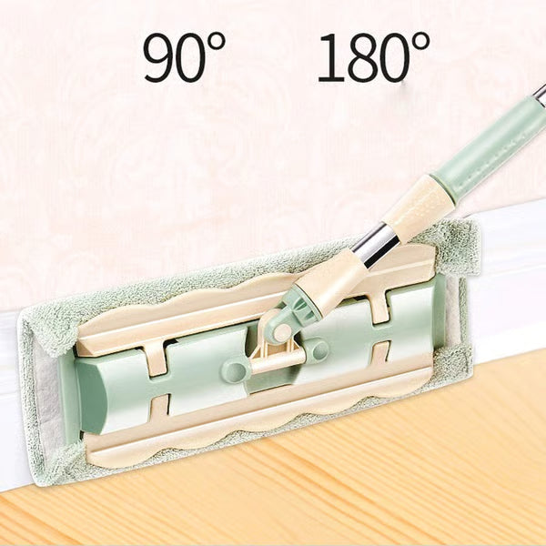⚡ Flash Sale 50% OFF ⏳ Flat Mop with Stainless Steel Handle with Reusable Washable Mop Cloths