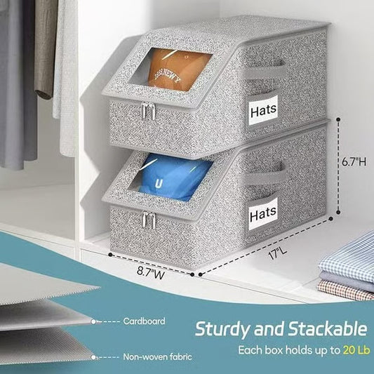 🎉🎉Stackable Hat Storage Boxes for Baseball Caps