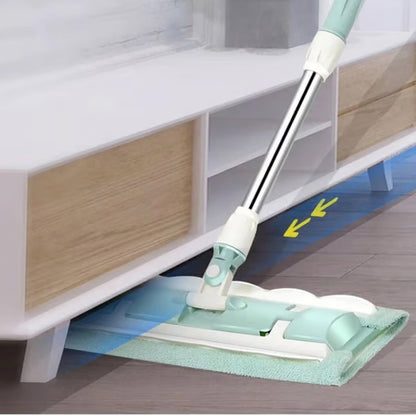 ⚡ Flash Sale 50% OFF ⏳ Flat Mop with Stainless Steel Handle with Reusable Washable Mop Cloths
