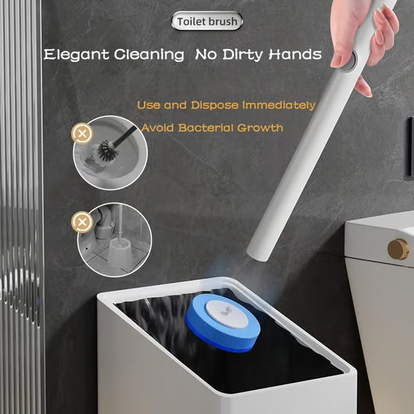 🔥 50% OFF Today Only 🔥 Disposable Toilet Brush Kit with 38 Refills – Wall-Mount Toilet Cleaning System