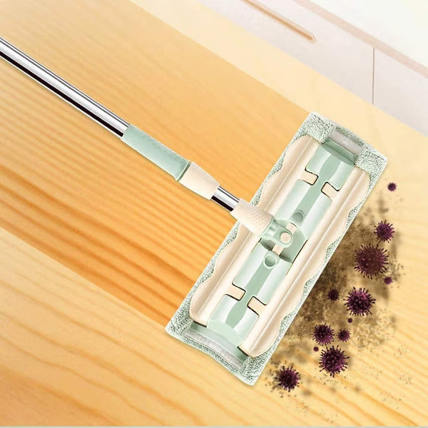 ⚡ Flash Sale 50% OFF ⏳ Flat Mop with Stainless Steel Handle with Reusable Washable Mop Cloths