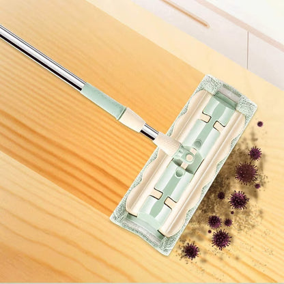 ⚡ Flash Sale 50% OFF ⏳ Flat Mop with Stainless Steel Handle with Reusable Washable Mop Cloths