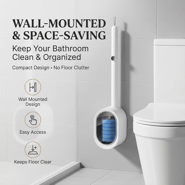 🔥 50% OFF Today Only 🔥 Disposable Toilet Brush Kit with 38 Refills – Wall-Mount Toilet Cleaning System
