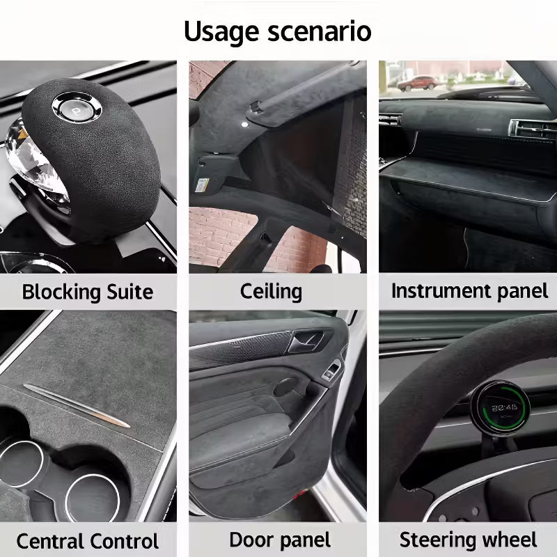 🚗 50% OFF Today Only 🔥 High-quality Italian suede | Microfiber Suede Fabric self Adhesive car Wrapping