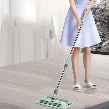 ⚡ Flash Sale 50% OFF ⏳ Flat Mop with Stainless Steel Handle with Reusable Washable Mop Cloths