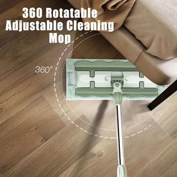 ⚡ Flash Sale 50% OFF ⏳ Flat Mop with Stainless Steel Handle with Reusable Washable Mop Cloths