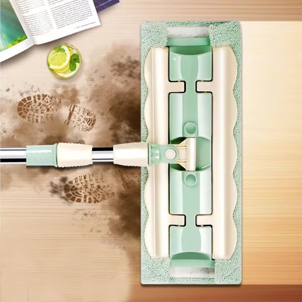 ⚡ Flash Sale 50% OFF ⏳ Flat Mop with Stainless Steel Handle with Reusable Washable Mop Cloths