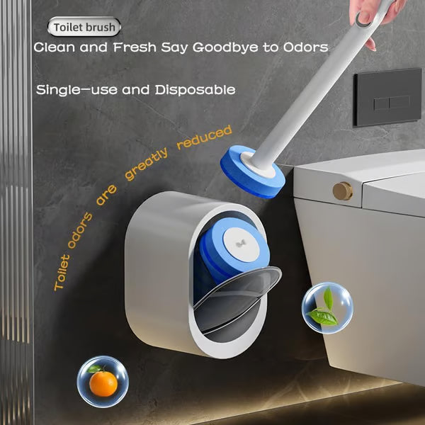 🔥 50% OFF Today Only 🔥 Disposable Toilet Brush Kit with 38 Refills – Wall-Mount Toilet Cleaning System