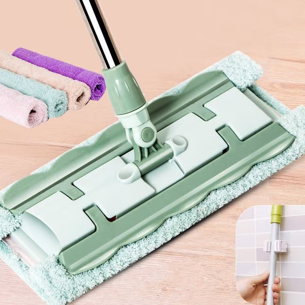 ⚡ Flash Sale 50% OFF ⏳ Flat Mop with Stainless Steel Handle with Reusable Washable Mop Cloths