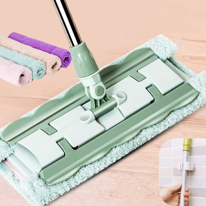 ⚡ Flash Sale 50% OFF ⏳ Flat Mop with Stainless Steel Handle with Reusable Washable Mop Cloths
